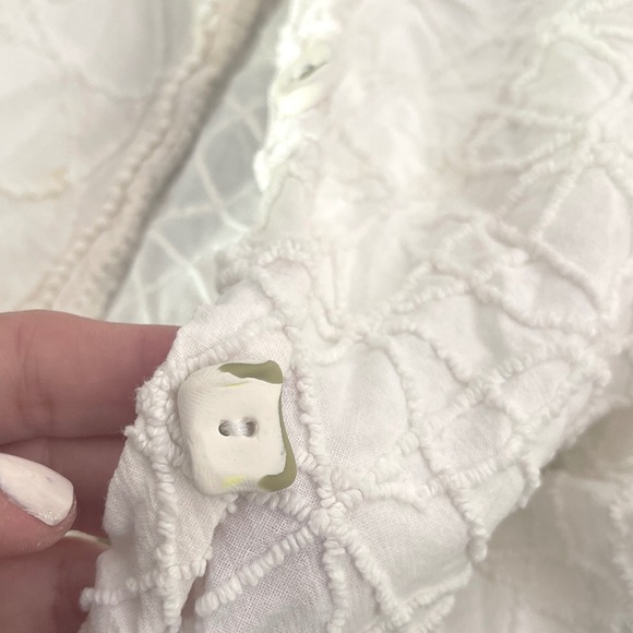 Vintage Linda Chapman White Cotton Button Front‎ Cardigan Top M - Picture 10 of 10